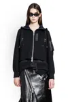 Sacai Sponge Sweat X Nylon Twill Hoodie In Black