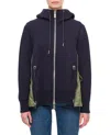 Sacai Sponge Sweat X Nylon Twill Hoodie In Blue