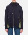 Sacai Sponge Sweat X Nylon Twill Hoodie In Blue