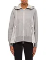 Sacai Sponge Sweat X Nylon Twill Hoodie In Grey