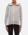 Sacai Sponge Sweat X Nylon Twill Hoodie In Grey