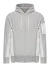 Sacai Light Grey Terry Sweatshirt In Grey