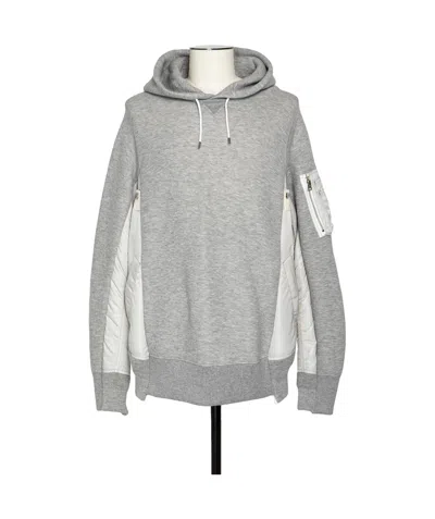 SACAI SACAI PANELLED DRAWSTRING HOODIE
