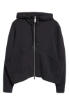 Sacai Sponge Sweat Zip Hoodie In Black