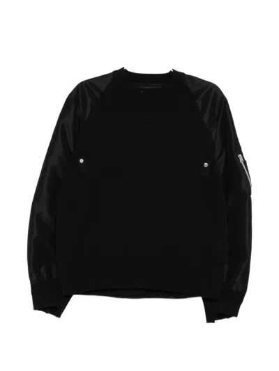 Sacai Sponge Sweatshirt In Black