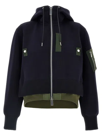 Sacai Sponge Sweatshirt Multicolor In Black