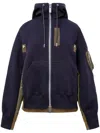 Sacai Sponge Texture Hooded Sweatshirt In Blue