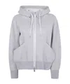 Sacai Sponge Zip-front Pocket Hoodie In Gray