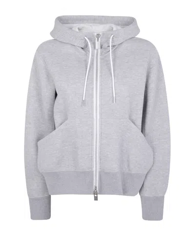 SACAI SPONGE ZIP-FRONT POCKET HOODIE