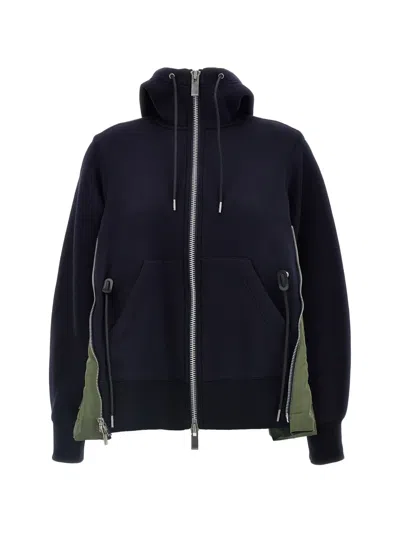Sacai Sponge Sweatshirt Multicolor In Black