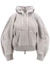 SACAI SACAI SPONGE ZIPPED DRAWSTRING HOODIE