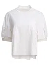 Sacai Layered T-shirt With Chest Pocket And Stripes
