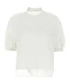 Sacai White Organza T-shirt In White