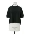 Sacai Spun Organza X Cotton Jersey T-shirt In Black