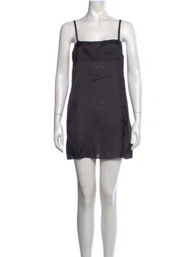 Pre-owned Sacai Square Neckline Mini Dress In Black