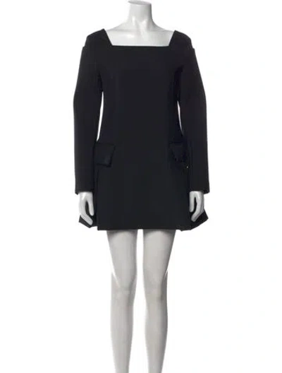 Pre-owned Sacai Square Neckline Mini Dress In Black