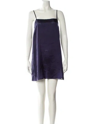 Pre-owned Sacai Square Neckline Mini Dress In Blue