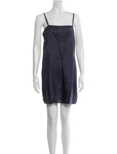 Pre-owned Sacai Square Neckline Mini Dress In Blue