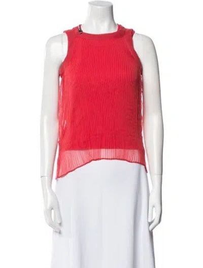 Pre-owned Sacai Square Neckline Sleeveless Crop Top In Red