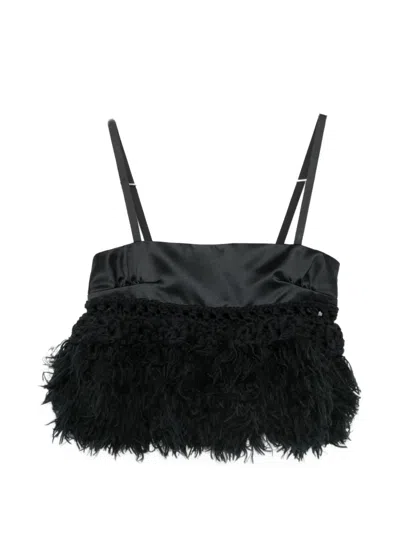 Sacai Square-neck Top In Black