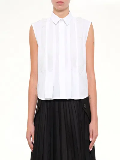 Sacai Ss Poplin Shirt In White