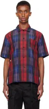 Sacai Ssense Exclusive Red Check Shirt In 751 Red