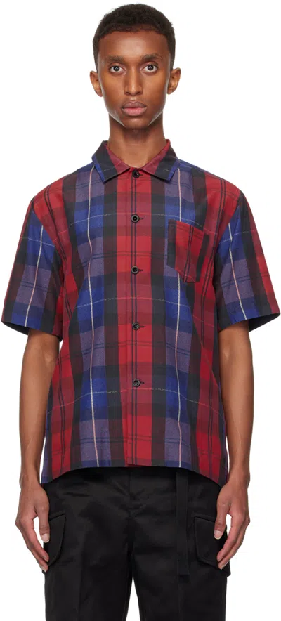 Sacai Ssense Exclusive Red Check Shirt In 751 Red
