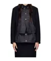 Sacai Stitched Denim Coat In Black