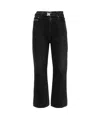 Sacai Belted Crop Bootcut Jeans In Black