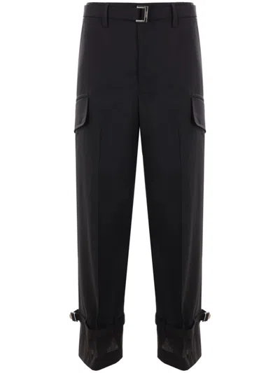 SACAI WIDE-LEG CARGO TROUSERS