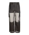 Sacai Transparent-detail Cargo Straight Trousers In Black