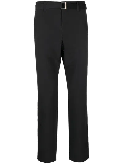 Sacai Straight-leg Cotton Trousers In Schwarz