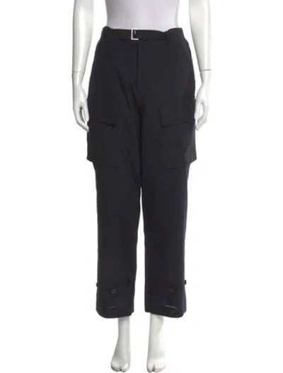 Pre-owned Sacai Straight Leg Pants In Black