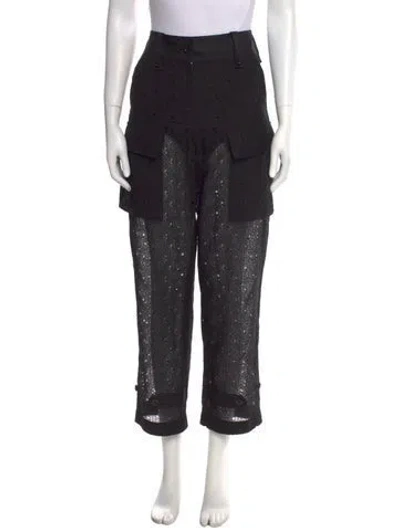 Pre-owned Sacai Straight Leg Pants In Black