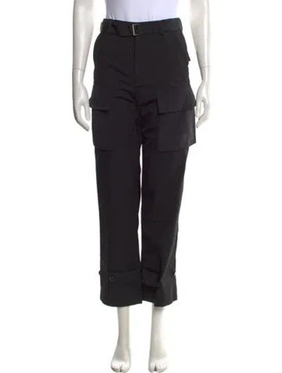 Pre-owned Sacai Straight Leg Pants In Black