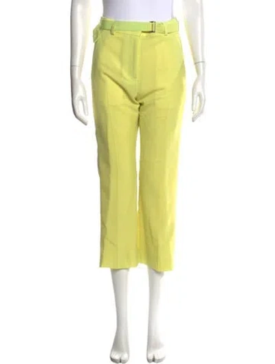 Pre-owned Sacai Straight Leg Pants In Yellow