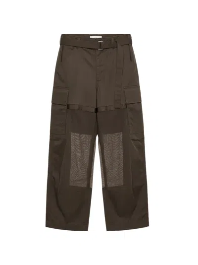 Sacai Straight Trousers In Brown