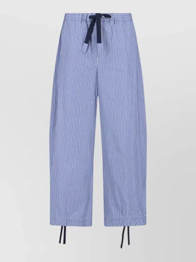 Sacai Tailored Fit Trousers With Straight Leg And Structured Waistband In Blue