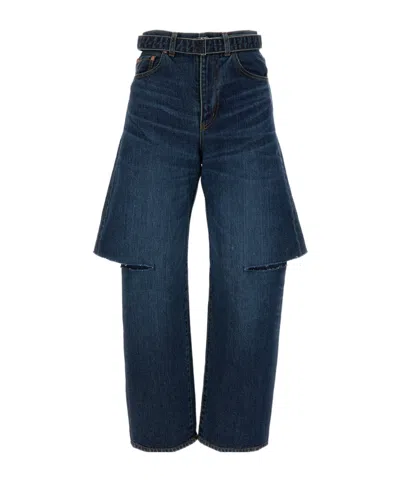 Sacai Straight-leg Jeans In Blue
