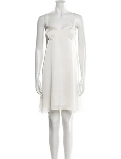 Pre-owned Sacai Strapless Mini Dress In White