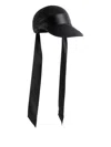 Sacai Straw Baseball Cap In Black