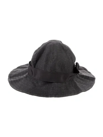 Pre-owned Sacai Straw Bucket Hat In Black