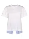 Sacai White Cotton T-shirt In White