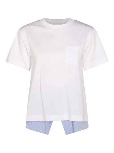 SACAI STRIPE-DETAIL T-SHIRT