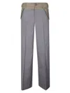 Sacai Stripe Doeskin Pants In Brown