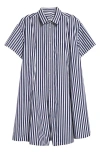 Sacai Striped Shirt In Navy Stripe