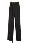 Sacai Stripe Straight Cut Pants In Black Stripe In Black