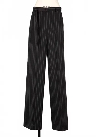 Sacai Stripe Straight Cut Pants In Black Stripe