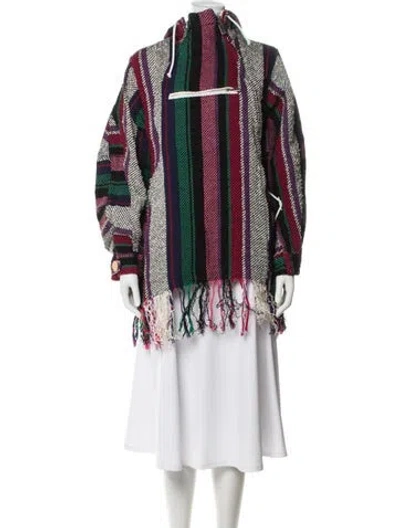 Pre-owned Sacai Striped Coat In Multi