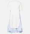 Sacai Striped Cotton-blend Poplin Midi Dress In Off White×l/blue Stripe